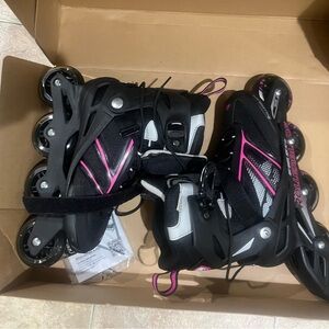 Women's Black and Pink Rollerblades
